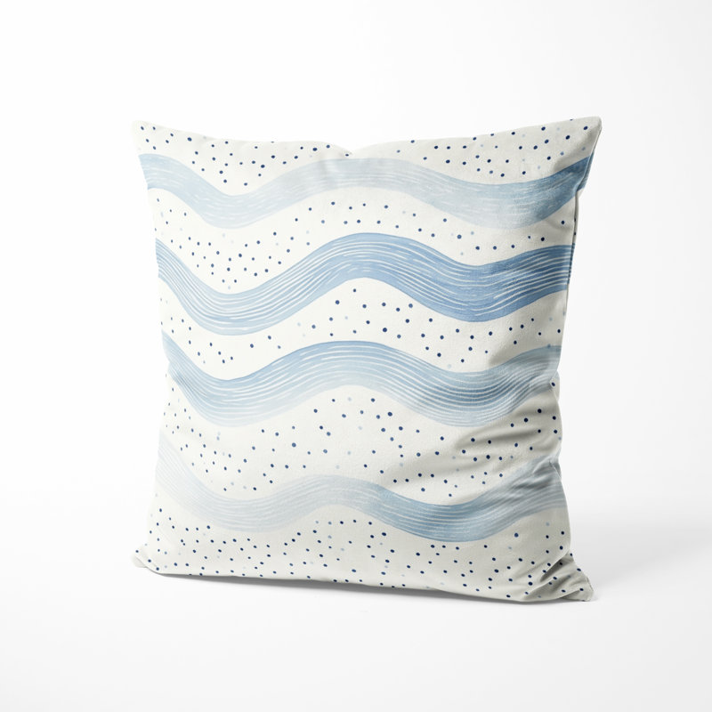 Coussin décoratif à pois - ivoire, H 18 po x l 18 po