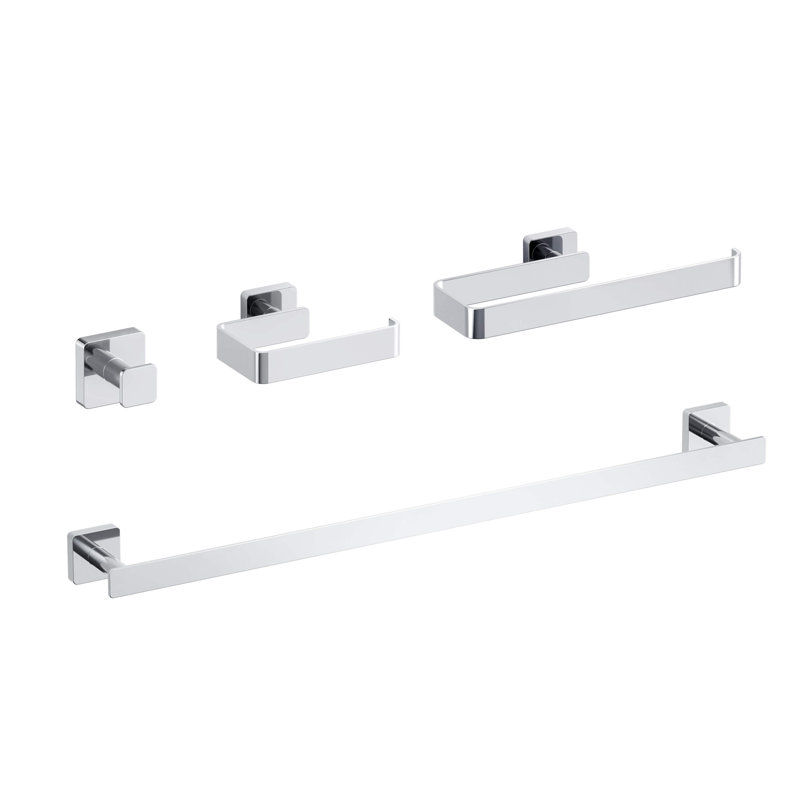 Blaze 4 - Piece Bathroom Hardware Set, Chrome