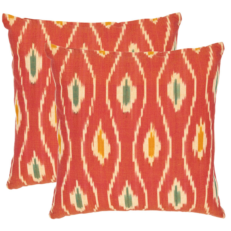 Saftler Ikat Cotton Reversible Throw Pillow, 18"