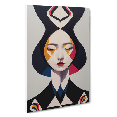 Abstract Coloured Woman No.1 - Wrapped Canvas