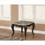 Ensemble transitionnel 2 pièces: table basse et table de bout en marbre avec finition courbée noyer foncé pour le salon principal