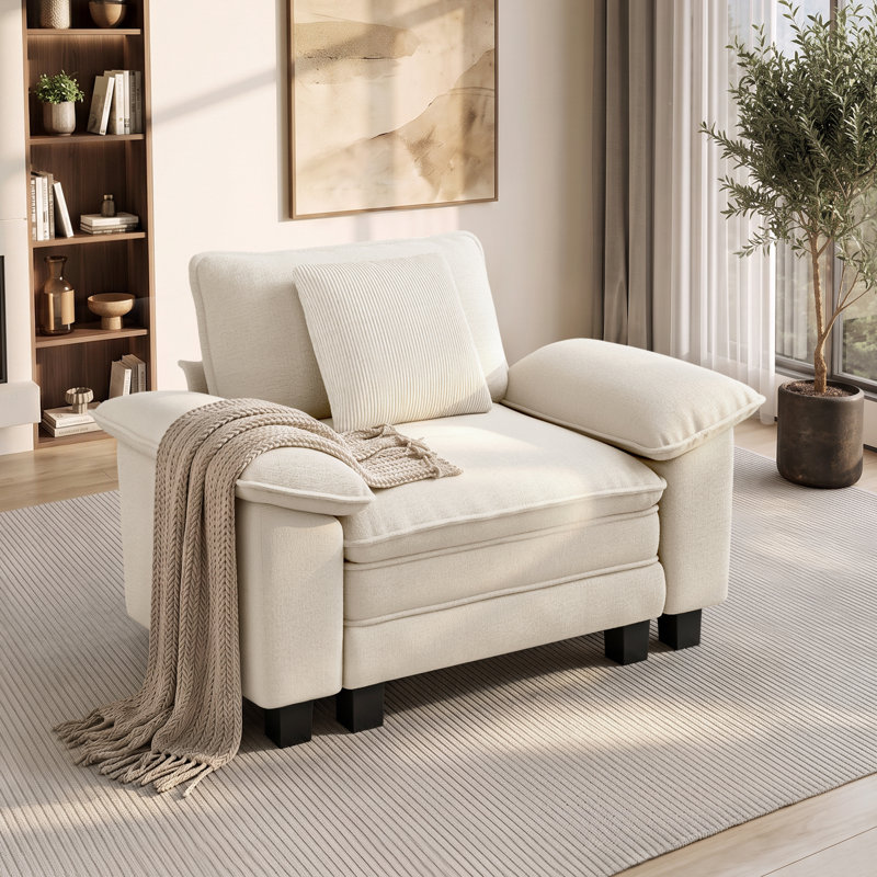 Fauteuil 53,5 po Comfy Cloud Couch, Chenille ivoire
