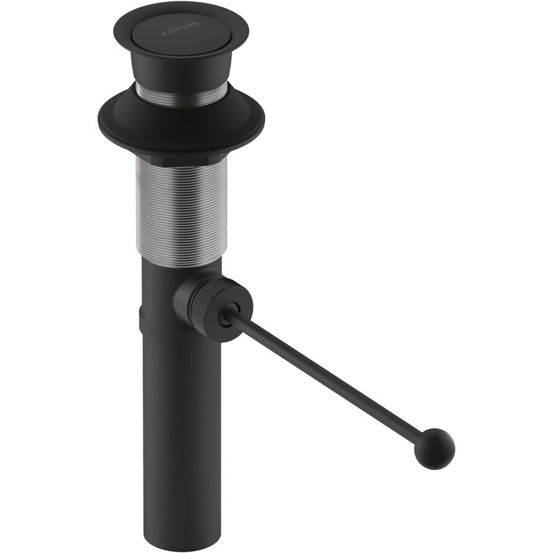 Premier Exposed 1.25" Pop-Up Bathroom Sink Drain With Overflow, No, Black