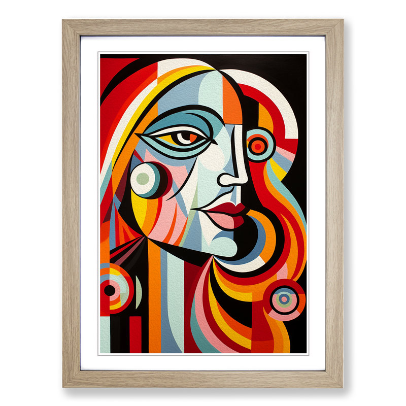 Pablo Picasso Op 1 Piece Single Picture Frame Wall Art, 34cm H x 25cm W x 2" D, Oak Framed