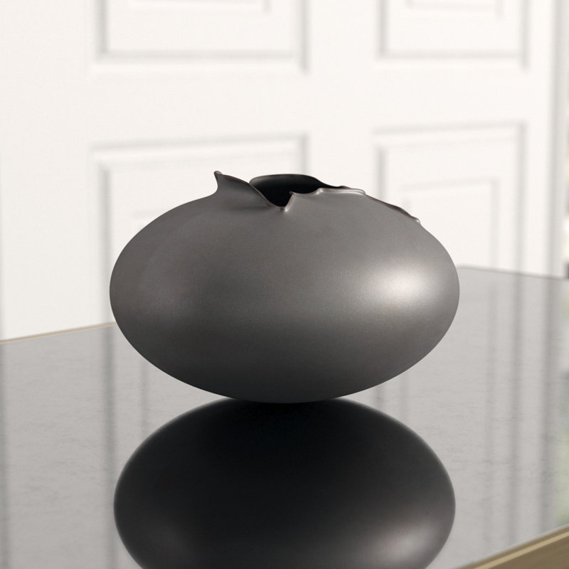 Tambora Handmade Ceramic / Porcelain Table Vase, 6.25" H x 10" W x 10" D