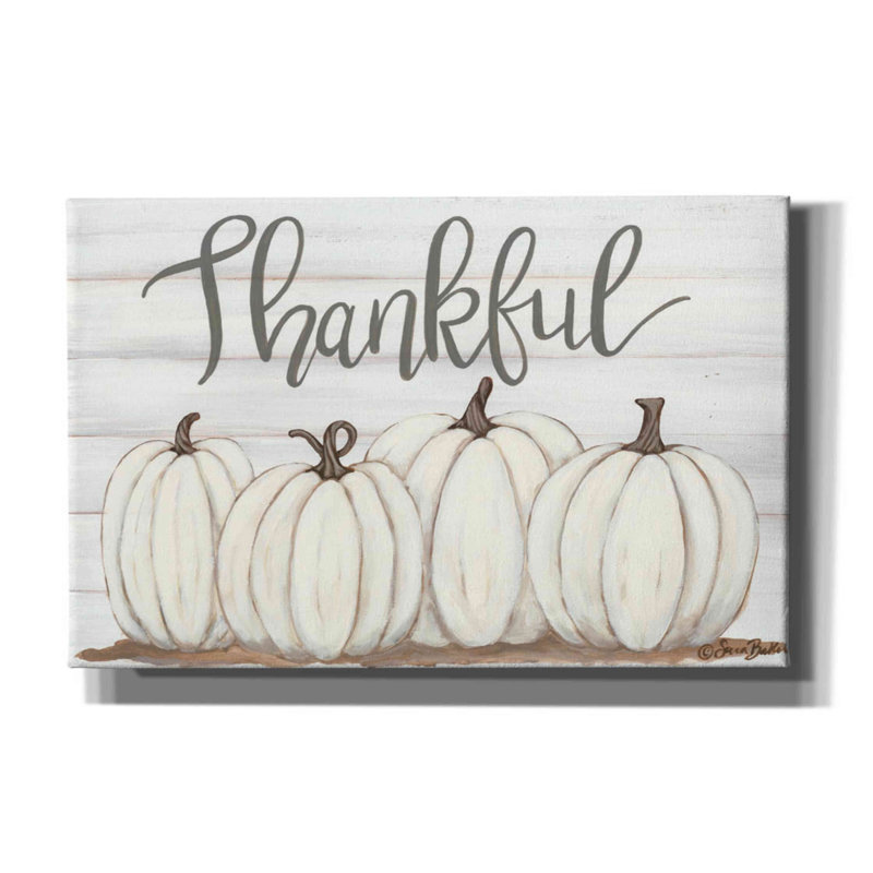 «Thankful Pumpkins» par Sara Baker, toile, art mural, H 26 po x l 40 po x P 1,25 po