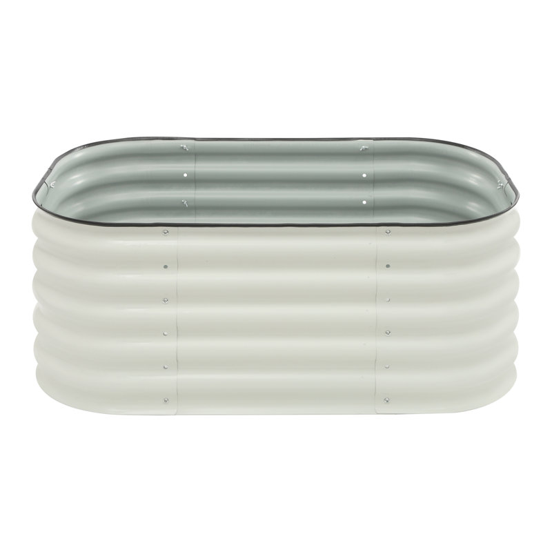 Metal Raised Garden Bed, Off-White, 16.92" H x 41.34" W x 23.62" D