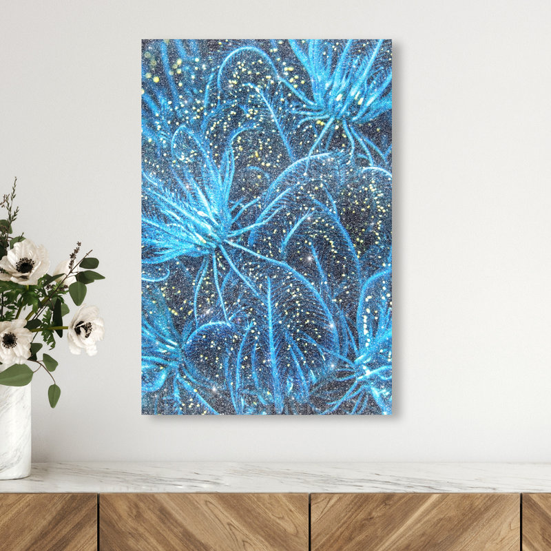 Neon garden Canvas Abstract Print by Oliver Gal, Black Frame, 10 x 15, 15"H x 10"W, Gallery Wrapped