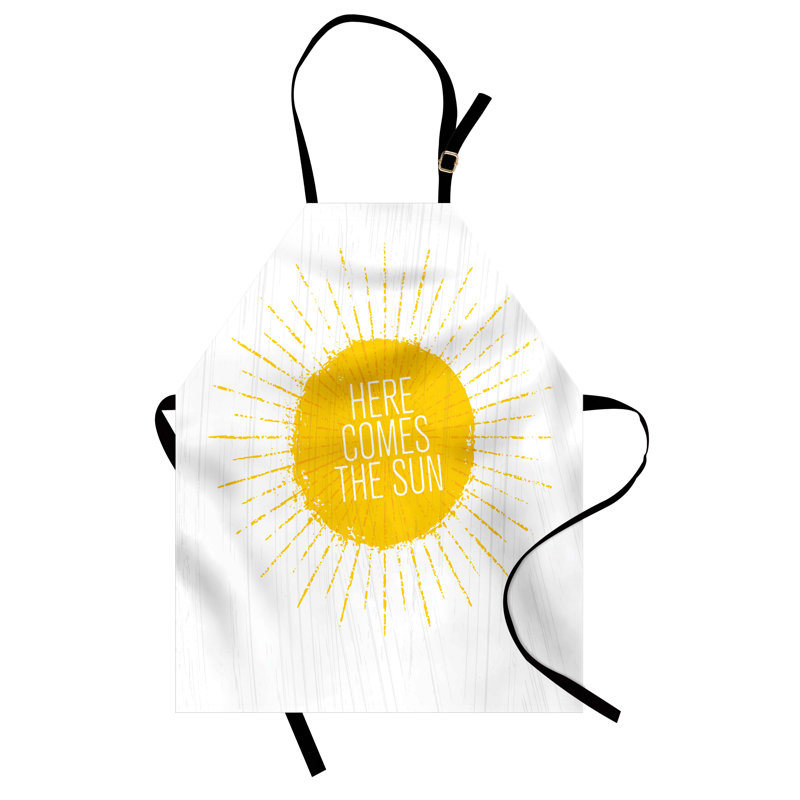 Dakota Fields Here Comes the Sun Tablier unisexe Sunny Times Art taille adulte terre jaune blanc