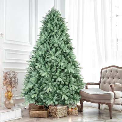 4 pi - Arbre de Noël teinté avec 592 pointes en PE + PVC - Arbre unique avec des branches articulées, assemblage facile, support en métal stable, décoration des Fêtes accrocheuse