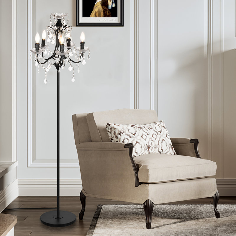 5 - Light Modern Black Crystal Floor Lamp