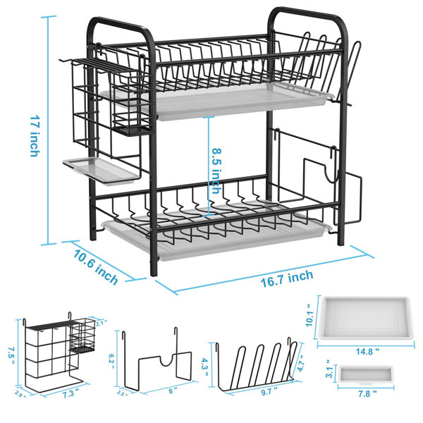 Extend™ Gray Expandable Dish Drainer