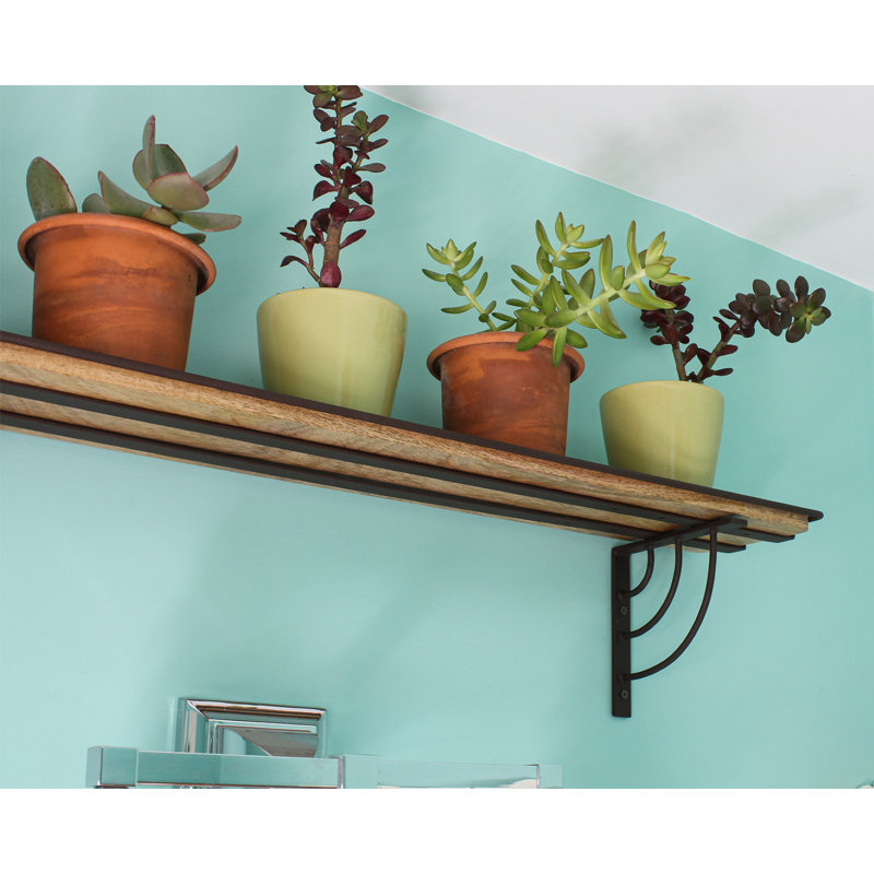 Roman Bronze Wrought Iron 36" Plant Shelf Bracket