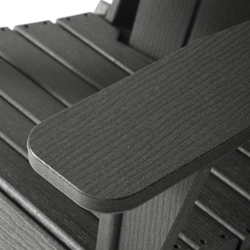 Chaise Adirondack d'extérieur avec porte-gobelet, Gris