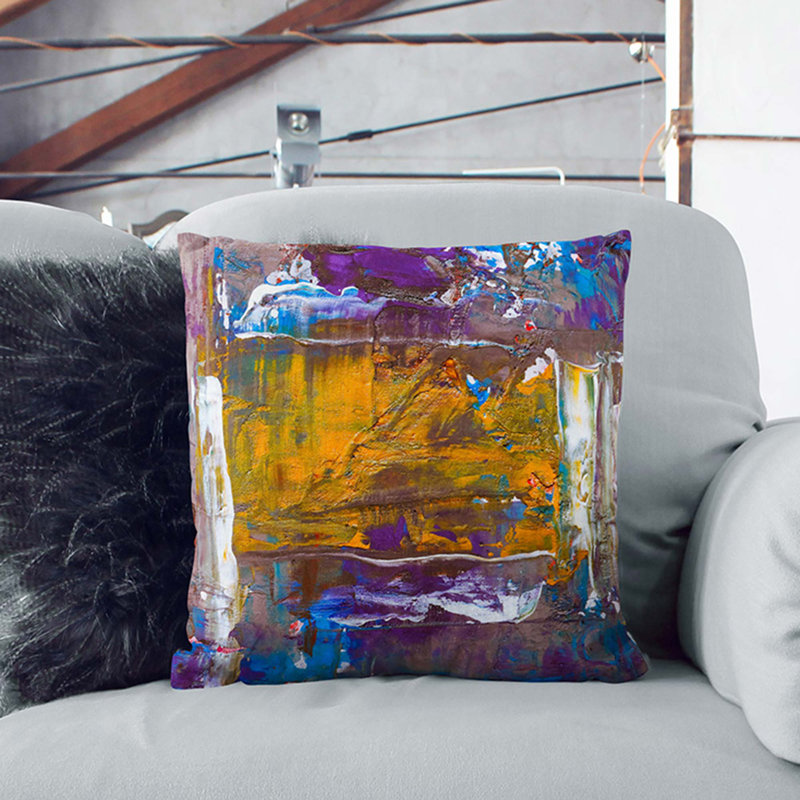 Abstract Square Throw Cushion, Black, 55 x 55 cm