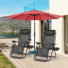 Outdoor Zero Gravity Recliner Lounge Chair Set With Patio Umbrella