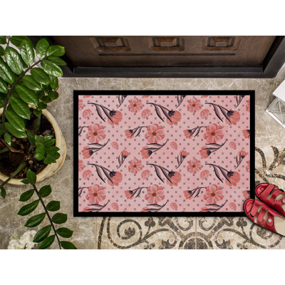 Non-Slip Floral Outdoor Doormat