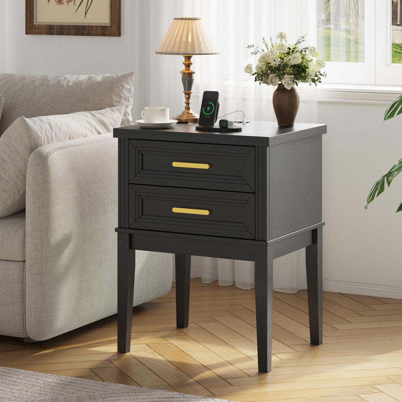 Table de chevet 25,6 po H, Noir