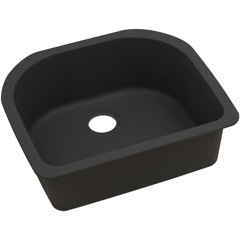 Quartz Luxe 25" L x 22" W Undermount Kitchen Sink, Caviar