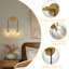 Applique murale globe en verre nervuré 2 lumières (ensemble de 2)-1568818024