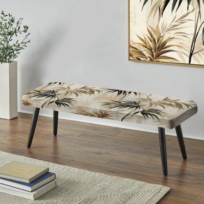 Motif tropical en bois flottant Zen - banc rembourré noir Tropical