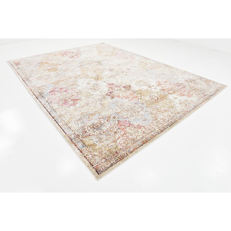 Tapis à motif oriental kaki Widger, Rectangle 7 pi x 10 pi