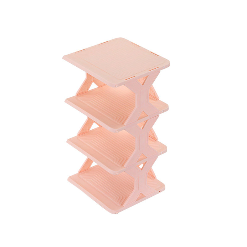 News Thickened And Widened Corner Simples Shoe Rack Small Size Easy To Install Removable Washable Storage Shoe Cabinet, Pink