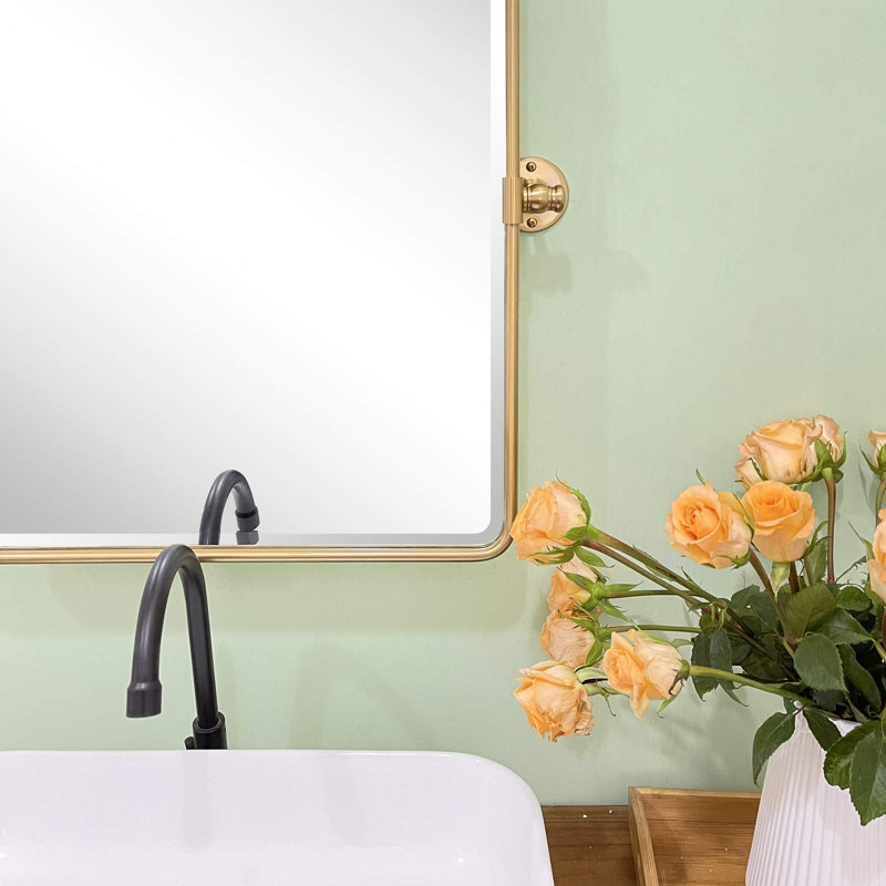 Miroir mural de salle de bain Woodvale, Noir mat, 28 po x 54 po