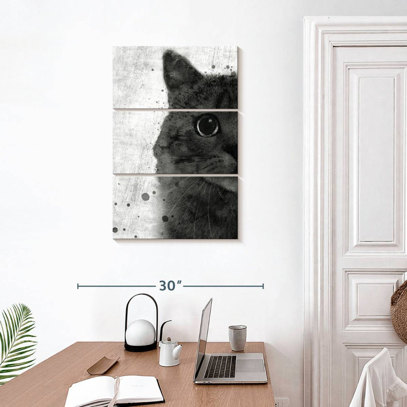Brampt Black And White Cat, 32" H x 20" W