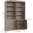 73.1" Tall Bookcase and Bookshelf, Wide Bookshelf with Doors and Adjustable Shelves, 6 Tier Large Bookshelf with Storage, Tall Storage Cabinet for Living Room, Home Office, Wash Gray-1979646727