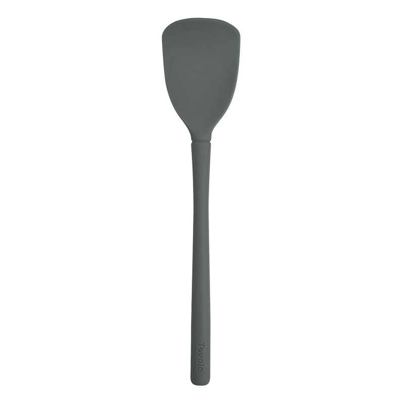 Tovolo Flex-Core Scoopula All-Silicone Multi-Function Spoon Spatula for Cooking, Charcoal, Charcoal Gray