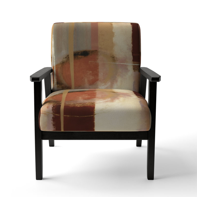 Chaise avec accoudoirs rembourrée contemporaine chocolat et élémentaire III