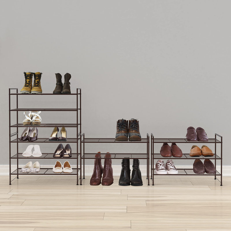 9 Pair Shoe Rack, Bronze