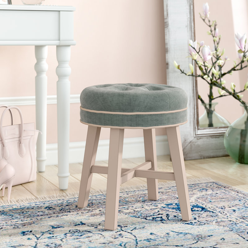 Tabouret de coiffeuse Kautz, Bleu spa