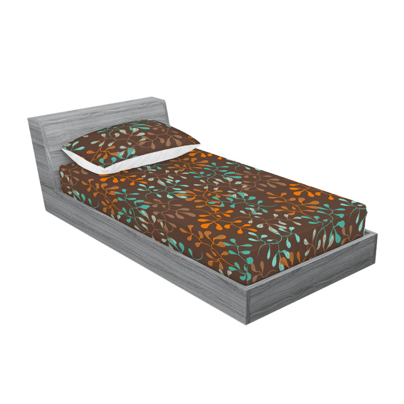 Drap-housse et taie décorative Ambesonne, Ensemble de draps pour lit simple avec 1 taie d'or