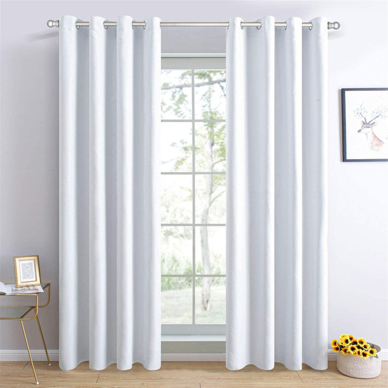 Silver Stainless Steel Adjustable 76cm to Single Curtain Pole