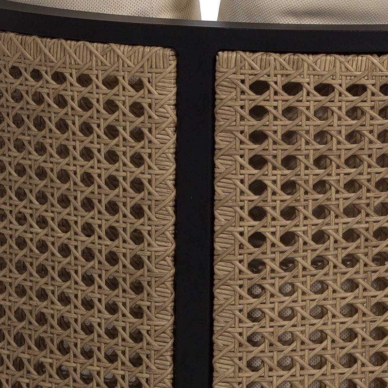 Canapé modulaire d'extérieur Havana Cane N-Dura, Black, No Welt, Logan Baltic