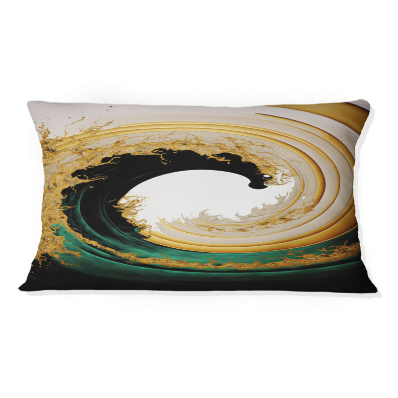 Coussin décoratif à imprimé aquarelle doré