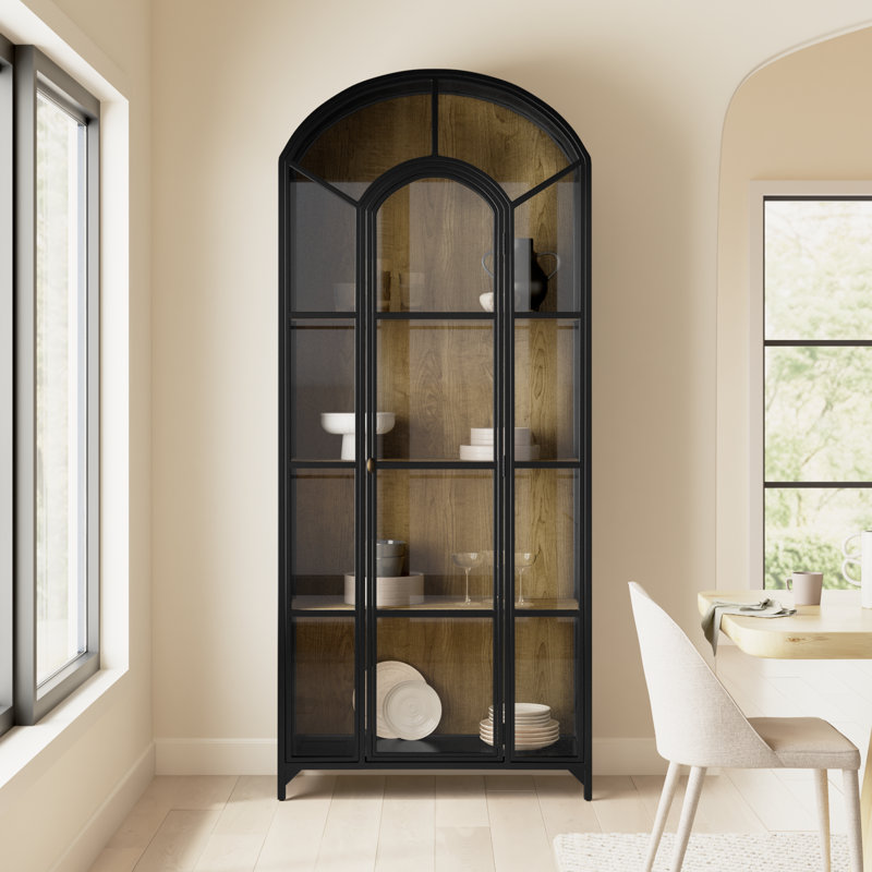 Bayline Dining Cabinet, Black/Oak