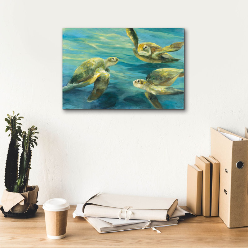 Toile épique «Sea Turtles» par Julia Purinton, 60 po x 40 po, H 12 po x l 18 po x P 0,75 po