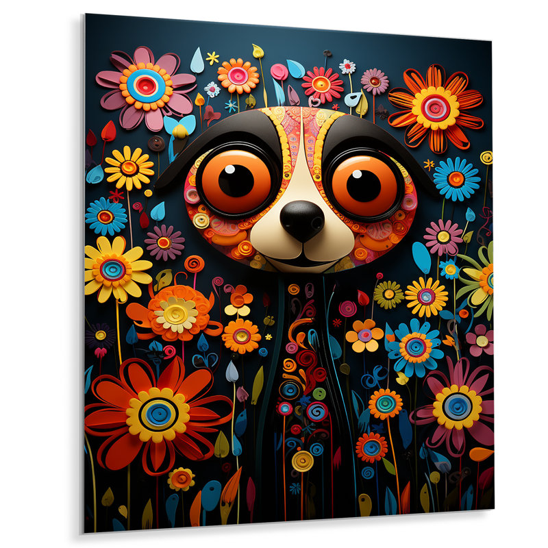 Curieux suricate amusant collage - art mural en métal Meercat, H 32 po x l 24 po x P 1 po