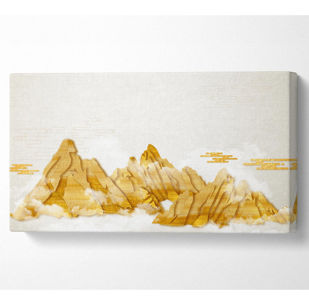 Gold Mountain Range Wide Canvas Print