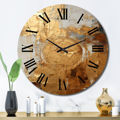 Horloge murale, décor abstrait doré rétro - Ensemble rétro doré II