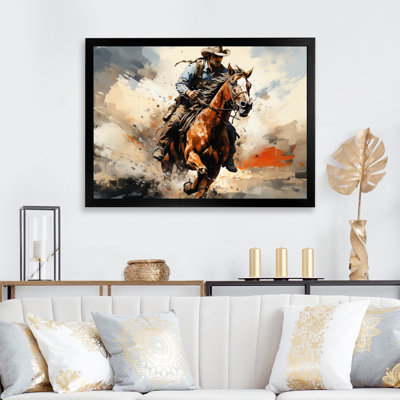 Keani Cowboy Bronco Buste sur toile
