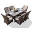 Ensemble de salle à manger rectangulaire pour 6 personnes 63 "avec coussins Algird-122627366
