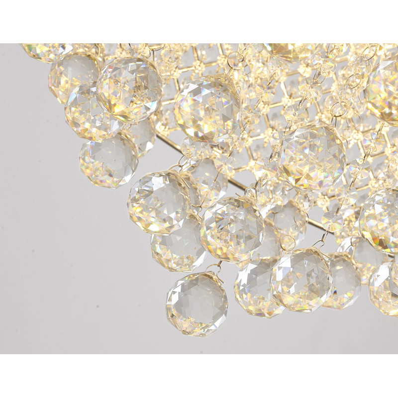 Modern 7 Light Crystal Metal Shade Chandelier