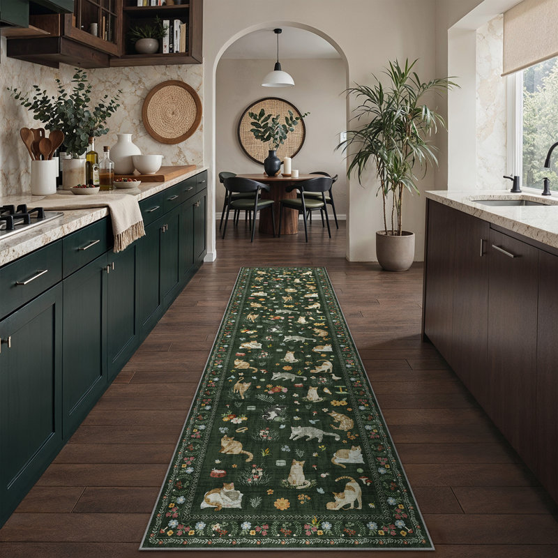 Tapis pour chat Paw & Petal, Tapis de couloir 2 pi x 8 pi, Vert