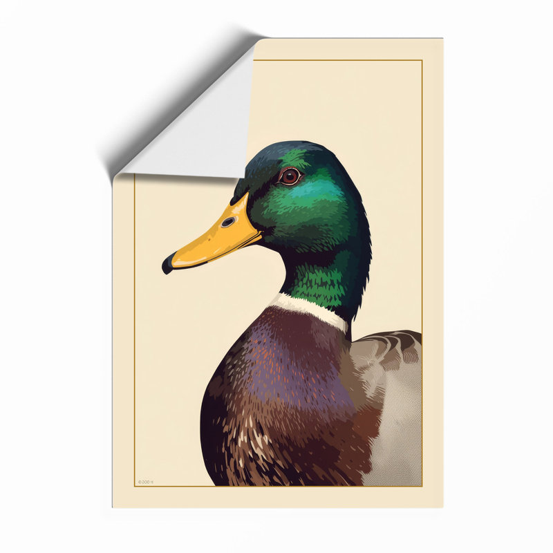 Duck In Profile Botanical - Print, Unframed, A4 - 29.7 x 21.0 cm