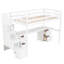 Lit mezzanine simple en blanc avec bureau et rangement double - bois de pin pour une chambre à coucher merveilleuse avec rangement simple, pratique-966219758