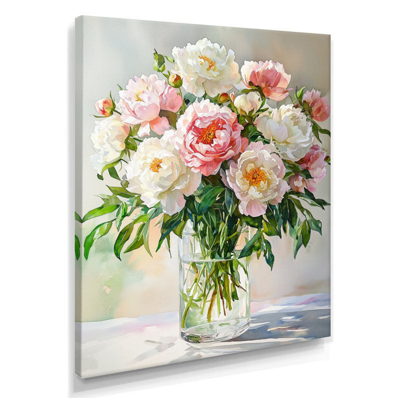 Longi - Art mural sur toile florale, H 20 po x l 12 po, Toile tendue, Ne s’applique pas